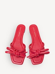 Loeffler Randall Red Hadley Leather Bow Flat Sandals - Image 4 of 5