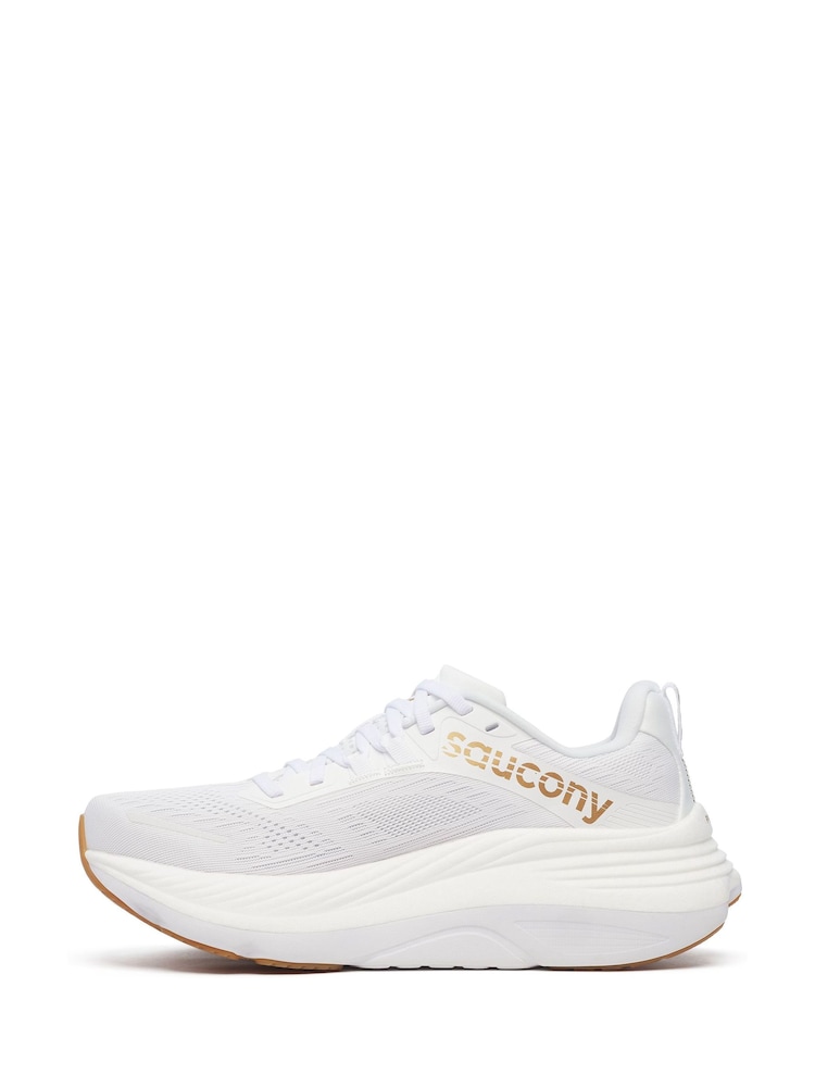 Saucony Womens White/Gold Hurricane 24 Trainers - Image 6 of 6