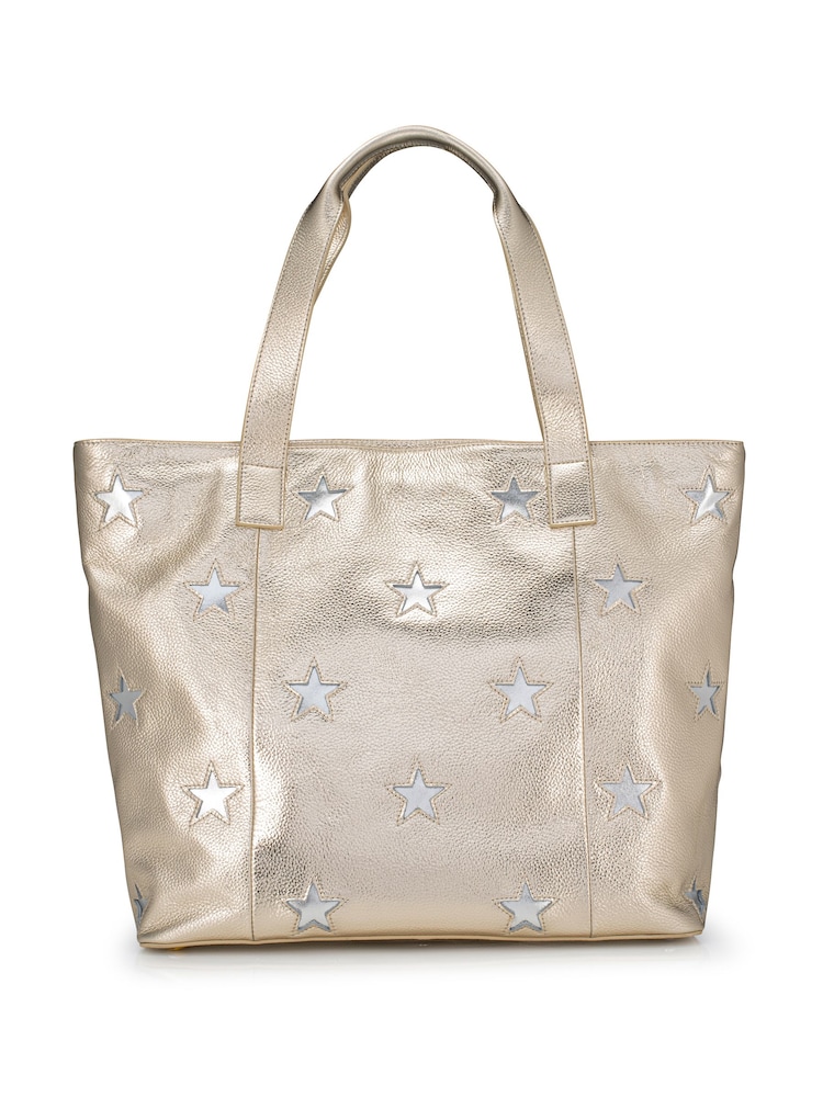Jones Bootmaker Gold Dayna Star Leather Bag - Image 1 of 2 Jones Bootmaker Gold Dayna Star Leather Bag - Image 1 of 2