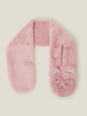 Angels By Accessorize Pink Girls Fluffy Faux Fur Cat Scarf - Image 1 of 2