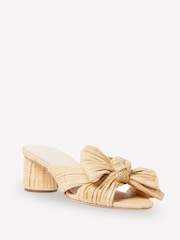 Loeffler Randall Natural Emilia Pleated Knot Mules - Image 2 of 5