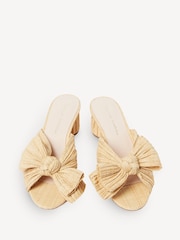 Loeffler Randall Natural Emilia Pleated Knot Mules - Image 4 of 5