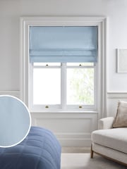 Blue Sky Ready Made Blackout Cotton Roman Blinds - Image 1 of 8