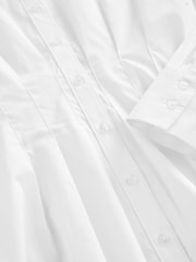 White Corset Waist Shirt Mini 100% Cotton Dress - Image 6 of 6