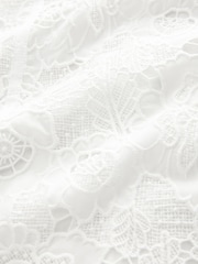 White Sleeveless Lace Midi Corset Detail Dress - Image 3 of 3