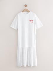 White Lace Skirt Graphic T-Shirt Dress - Image 7 of 10