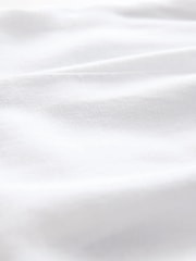 White Sleeveless Scoop Neck Waisted Mini Dress with Linen - Image 9 of 9