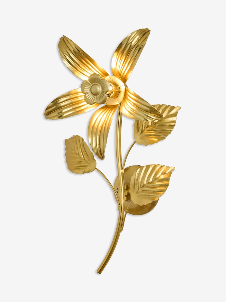 Rockett St George Brass Flower Wall Light - Image 4 of 4