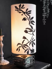 Rockett St George Black/White Flower Silhouette Table Lamp - Image 2 of 4