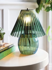 Rockett St George Green Vintage Style Glass Table Lamp - Image 1 of 3