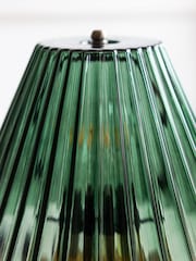 Rockett St George Green Vintage Style Glass Table Lamp - Image 3 of 3