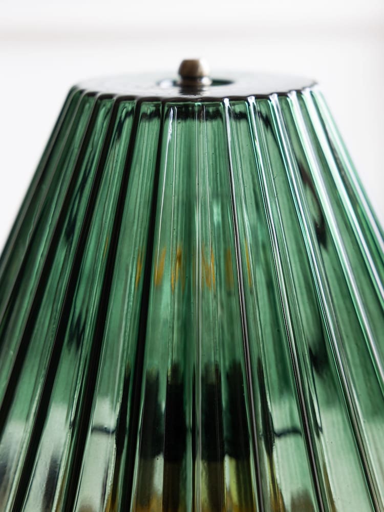 Rockett St George Green Vintage Style Glass Table Lamp - Image 3 of 3