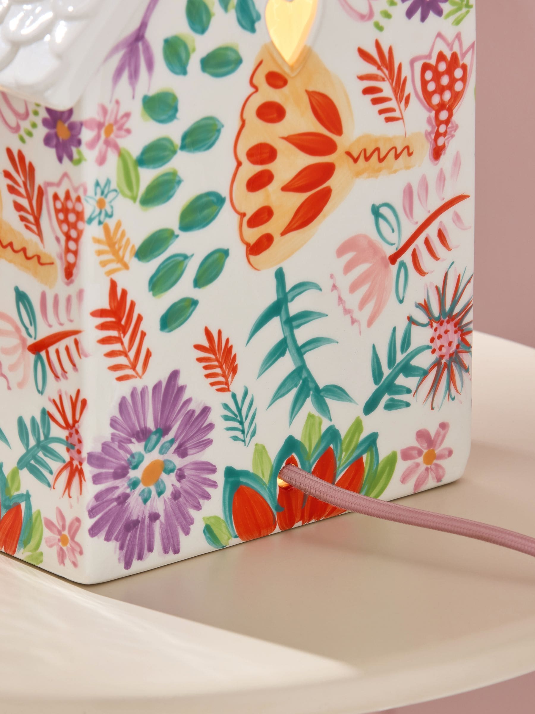 Buy Lucy Tiffney Pink/White Floral House Table Lamp from the Next