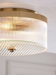 Lipsy Brass Ridge Glass Flush Ceiling Light - Image 3 of 5