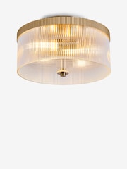 Lipsy Brass Ridge Glass Flush Ceiling Light - Image 4 of 5
