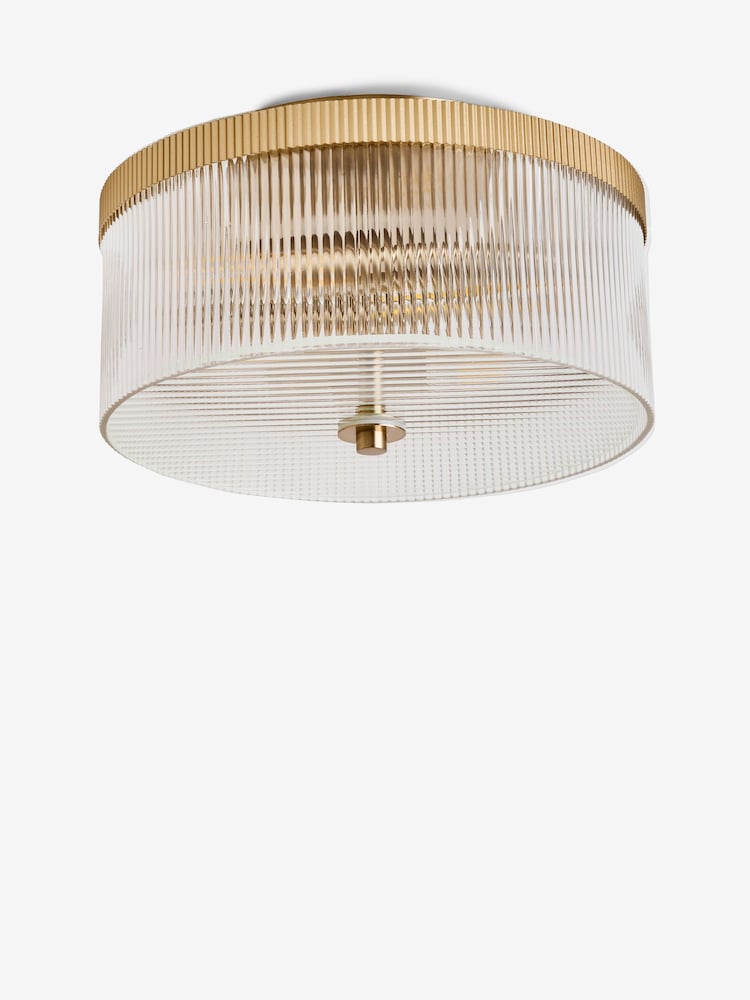 Lipsy Brass Ridge Glass Flush Ceiling Light - Image 5 of 5