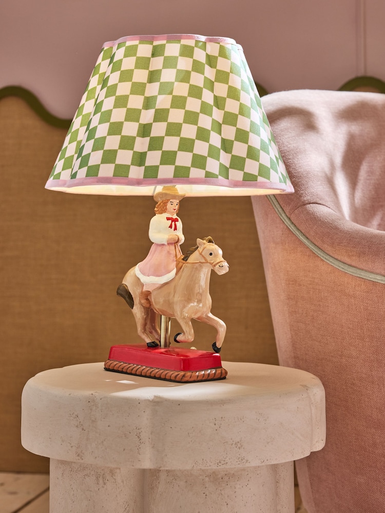 Cath Kidston Green/Ecru Dolly the Dreamer Cowgirl Table Lamp - Image 1 of 6