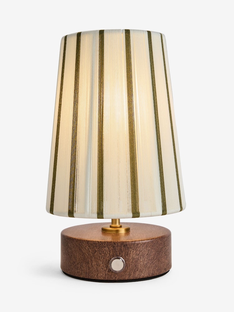 Clarke and Clarke Green/Ecru Isla Rechargeable Wireless Touch Lamp - Image 1 of 5