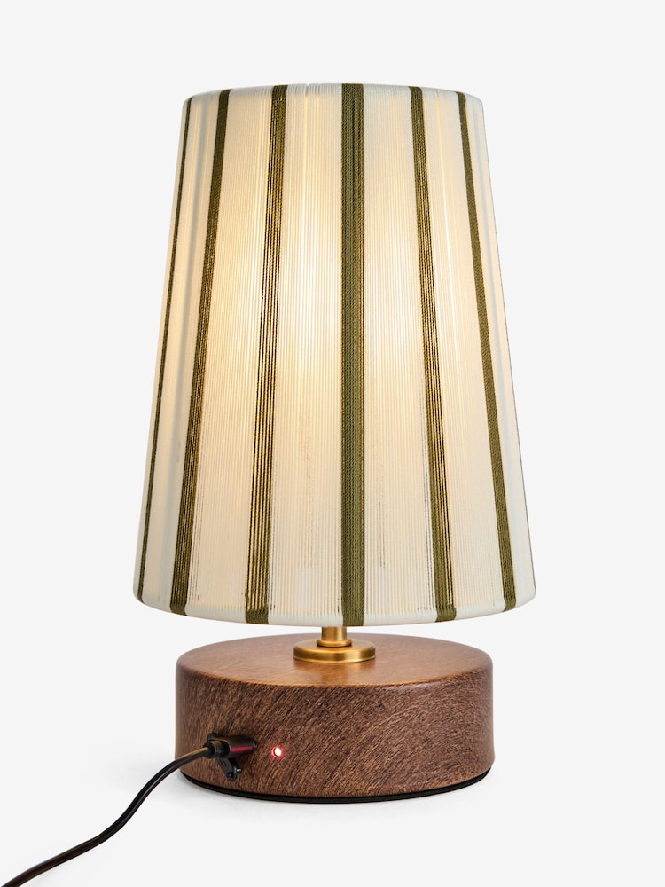 Clarke and Clarke Green/Ecru Isla Rechargeable Wireless Touch Lamp - Image 2 of 5
