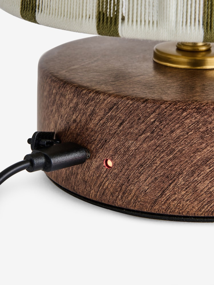 Clarke and Clarke Green/Ecru Isla Rechargeable Wireless Touch Lamp - Image 5 of 5