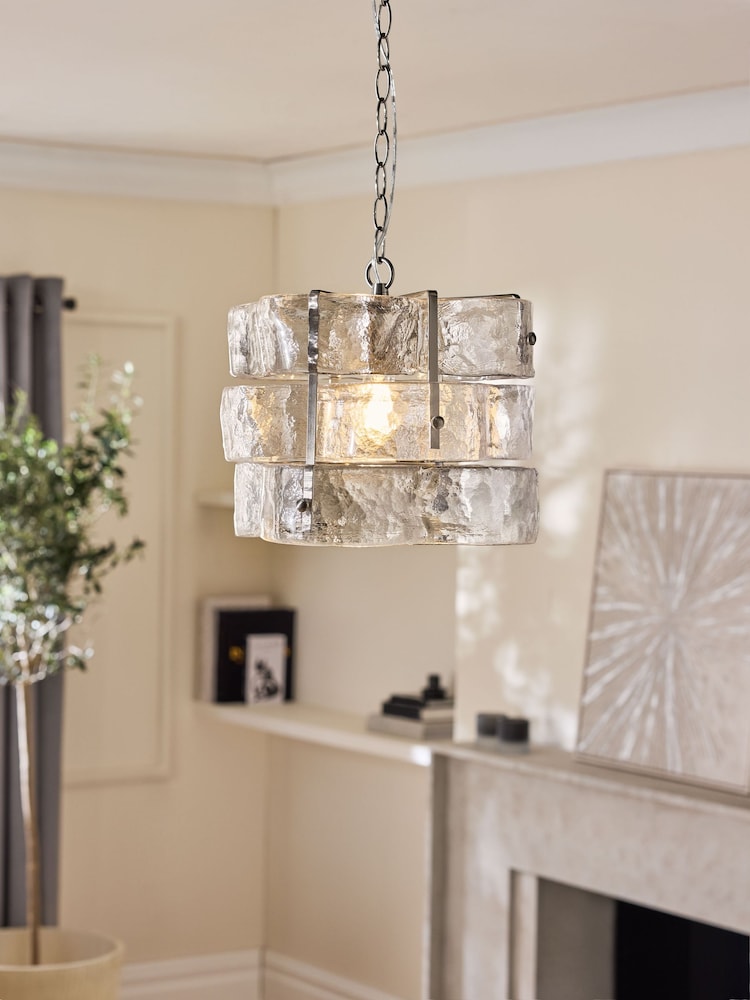 Sosandar Silver Glass Ring Pendant Light - Image 2 of 6