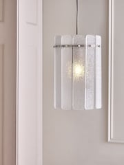 Lipsy Silver Crackle Glass Pendant Light - Image 1 of 3