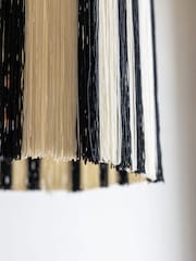 Rockett St George Black/White Easy Fit Striped Fringe Shade Ceiling Light - Image 3 of 4