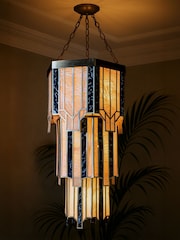 Rockett St George Black/Gold Art Deco Chandelier - Image 1 of 3