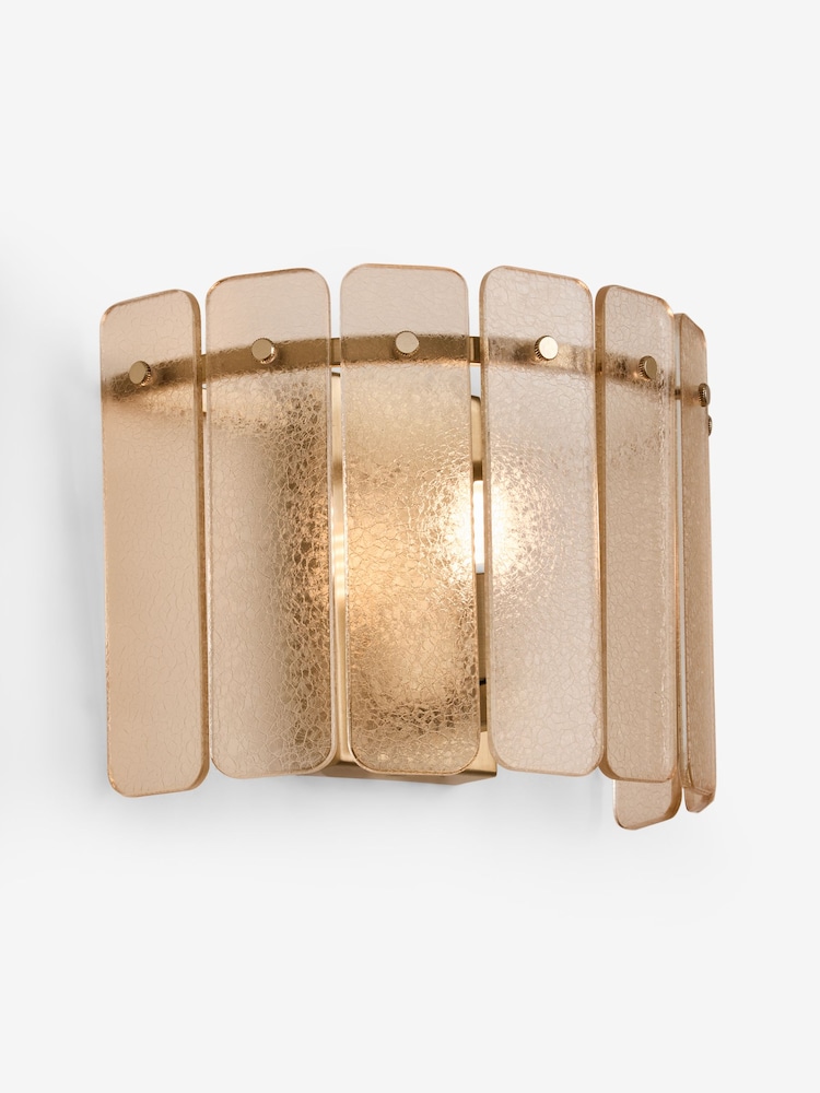 Lipsy Champagne Gold Crackle Glass Wall Light - Image 4 of 4