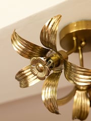 Rockett St George Brass Flush Flower Ceiling Light - Image 3 of 4