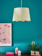 Lucy Tiffney Green/Ecru Easy Fit Scallop Stripe Shade - Image 2 of 4