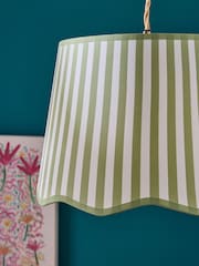 Lucy Tiffney Green/Ecru Easy Fit Scallop Stripe Shade - Image 3 of 4