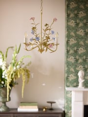 Laurence Llewelyn-Bowen Brass Veranda Floral Chandelier - Image 2 of 4