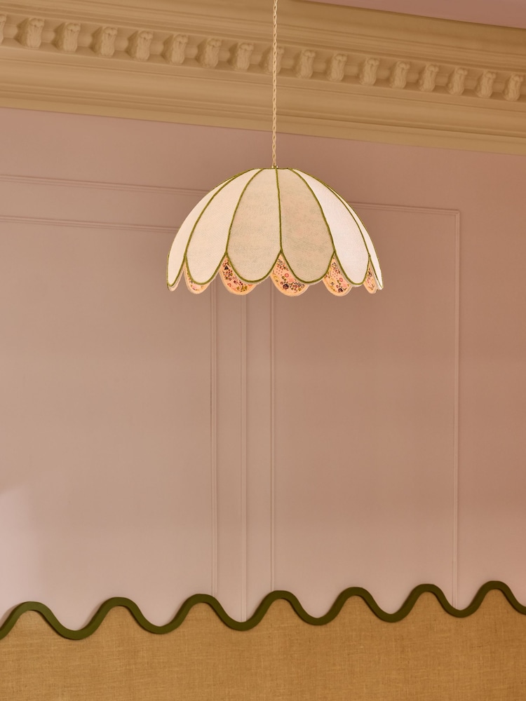 Cath Kidston Cream/Pink Scallop Flower Pendant Light - Image 1 of 6