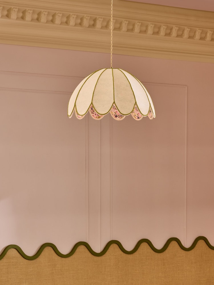 Cath Kidston Cream/Pink Scallop Flower Pendant Light - Image 2 of 6