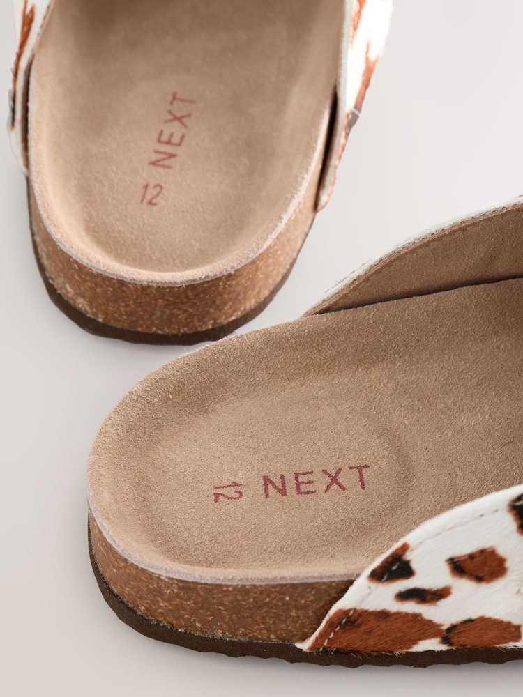 Cow Print Leather Slip-Ons Clogs - Image 5 of 5