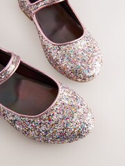 Mauve Pink Glitter Heeled Mary Jane Shoes - Image 3 of 5