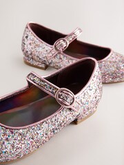 Mauve Pink Glitter Heeled Mary Jane Shoes - Image 4 of 5