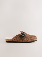 rjava Leopard potisk; vzorec - Cokle iz semiša brez vezalk - Slika 2 iz 5