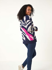 Roman Blue Petite Abstract Knit Jumper - Image 2 of 5