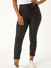 Roman Black Petite Bengaline Stretch Trousers - Image 4 of 5