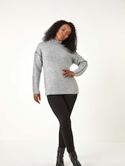 Roman Grey Petite Contrast Stitch Jersey Jumper - Image 2 of 5
