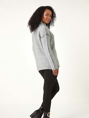 Roman Grey Petite Contrast Stitch Jersey Jumper - Image 3 of 5