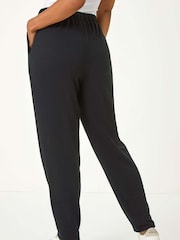 Roman Black Petite Ribbed Jogger - Image 3 of 5