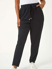 Roman Black Petite Ribbed Jogger - Image 4 of 5