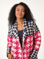 Roman Pink Petite Houndstooth Knit Coatigan - Image 4 of 5