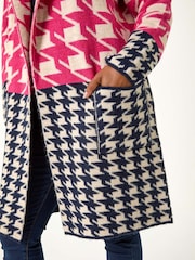 Roman Pink Petite Houndstooth Knit Coatigan - Image 5 of 5