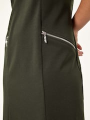 Roman Green Petite Zip Detail Pocket Shift Dress - Image 5 of 5