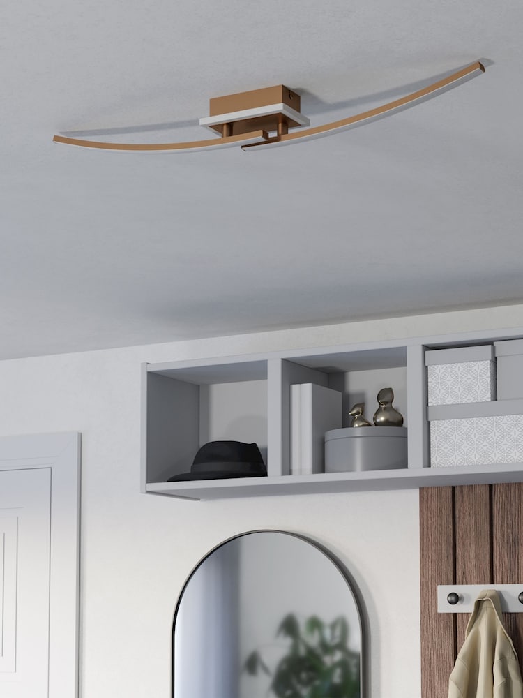Eglo Brown Lungolago Steel Minimalist Ceiling Light - Image 2 of 6