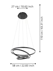 Eglo Black Lobinero-z Pendant Ceiling Light - Image 4 of 5